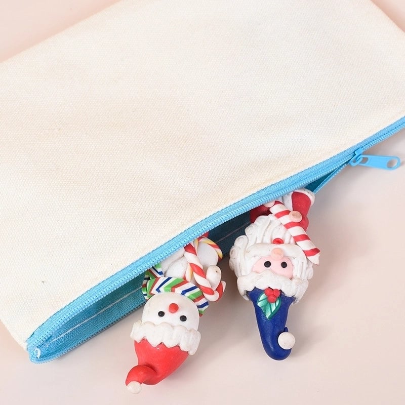 10 Pieces In Stock Blank Canvas Zipper Bag Canvas Cosmetic Bag Zipper Pencil Bag Canvas Bag Custom