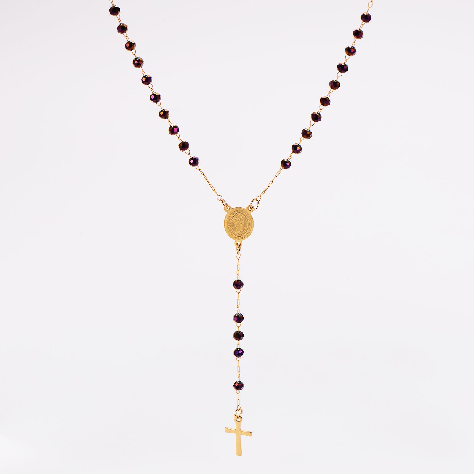 Aml Niche Personality Cross Portrait Round Pendant Stainless Steel Necklace