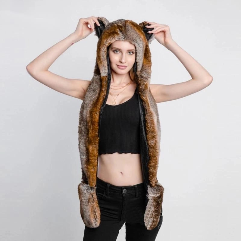 Unisex Fashion Solid Color Imitation Fur Winter Scarves
