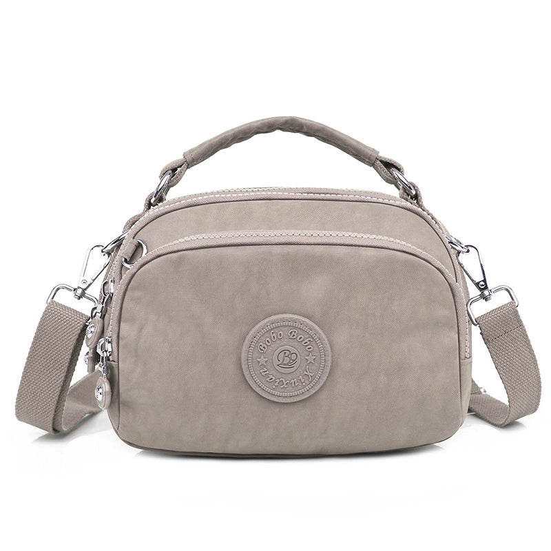 Women's Small Nylon Solid Color Basic Classic Style Square Zipper Crossbody Bag