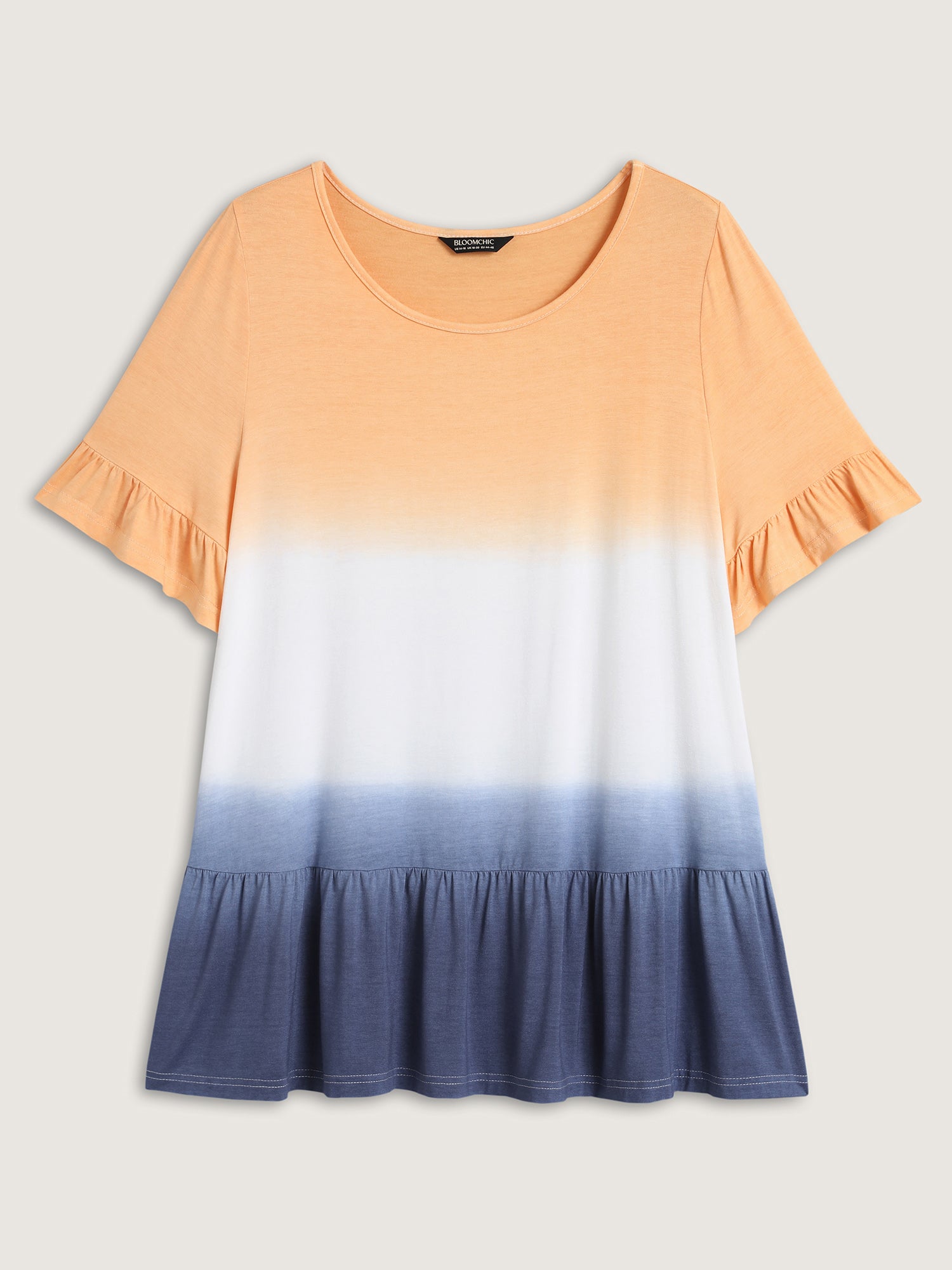 Rayon Ombre Tiered Hem Top