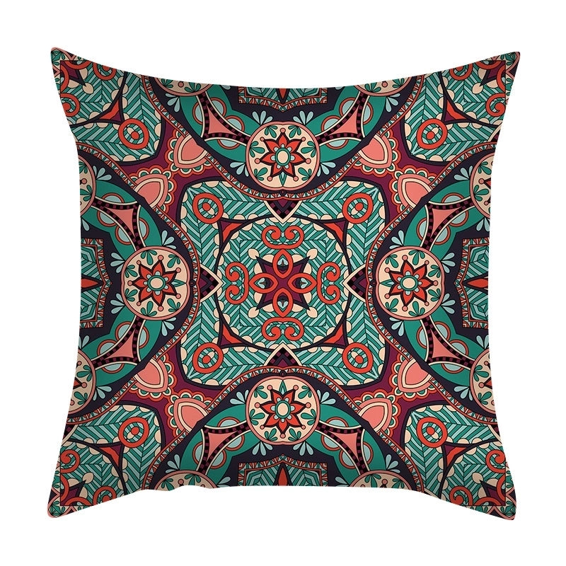 Ethnic Style Geometric Fibre Peach Skin Pillow Cases
