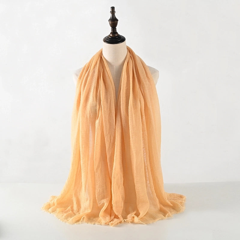 Women's Vacation Minimalist Solid Color Cotton Silk Scarf