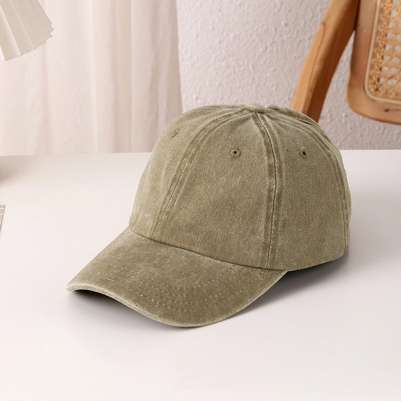 Unisex Casual Vintage Style Minimalist Solid Color Curved Eaves Baseball Cap