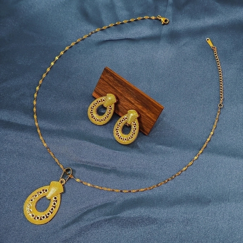 Elegant Classical Geometric 304 Stainless Steel Plating Jewelry Set
