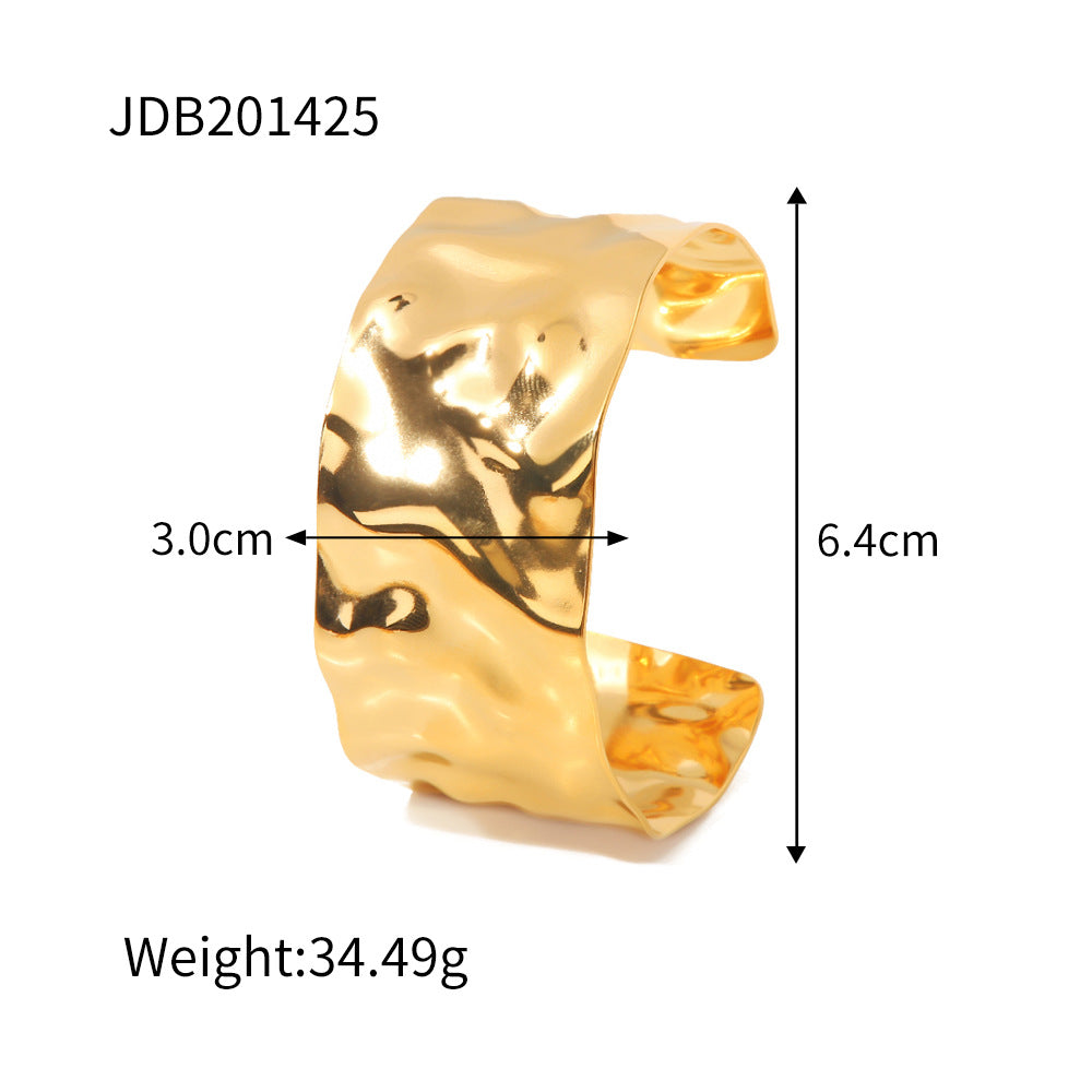 Stainless Steel Gold Pearl Bracelet Open Bracelet Titanium Steel Bracelet