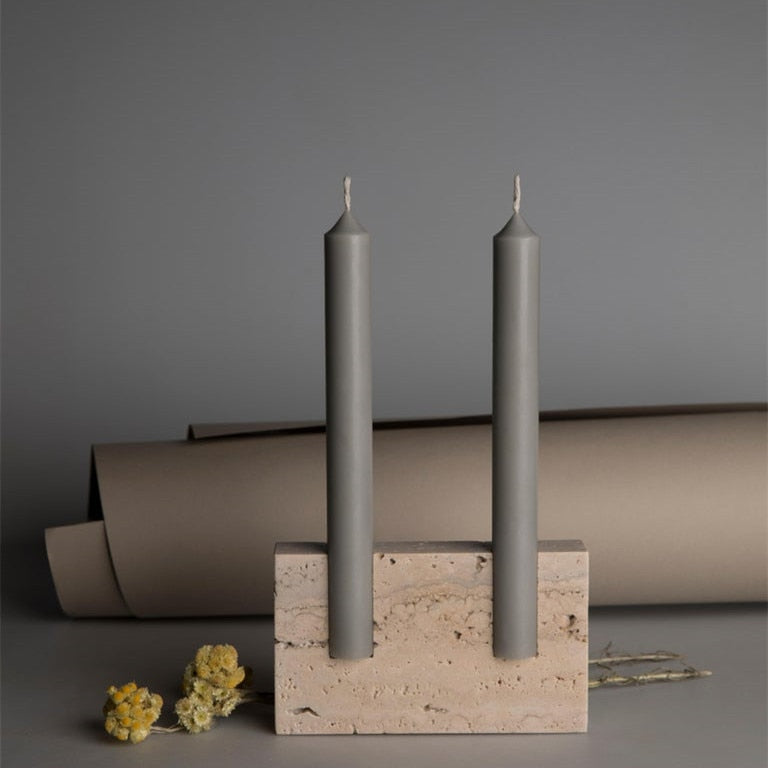 Galen Travertine Stone Candle Holder