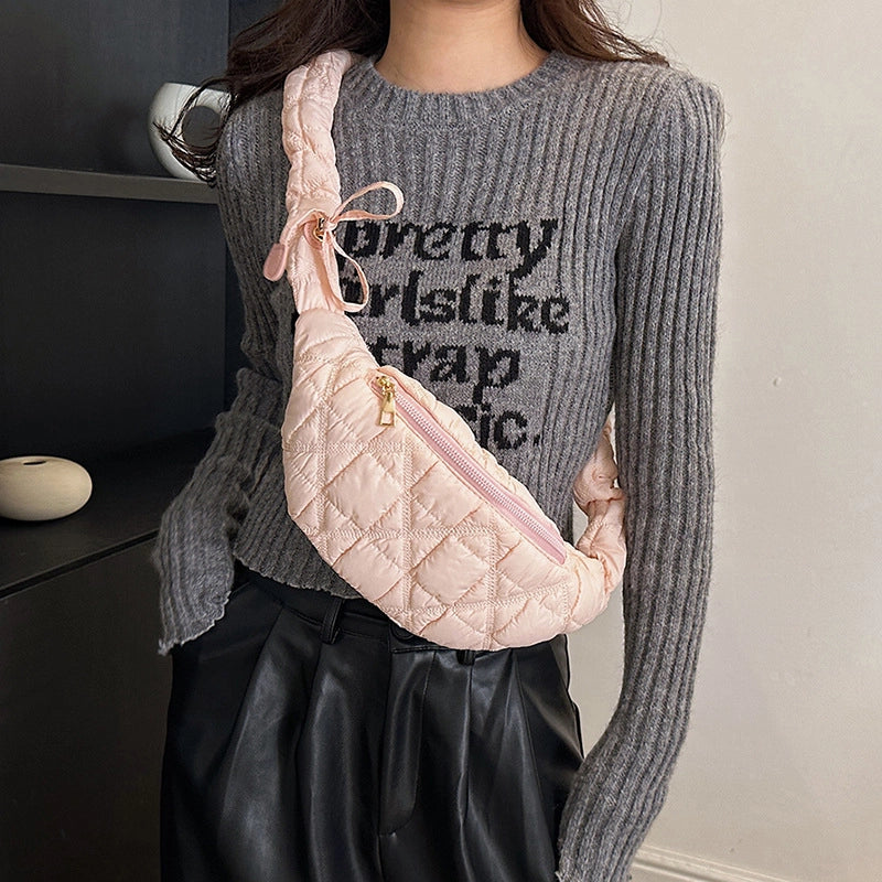 Women's Pu Leather Solid Color Basic Classic Style Cloud Shape Zipper Fanny Pack