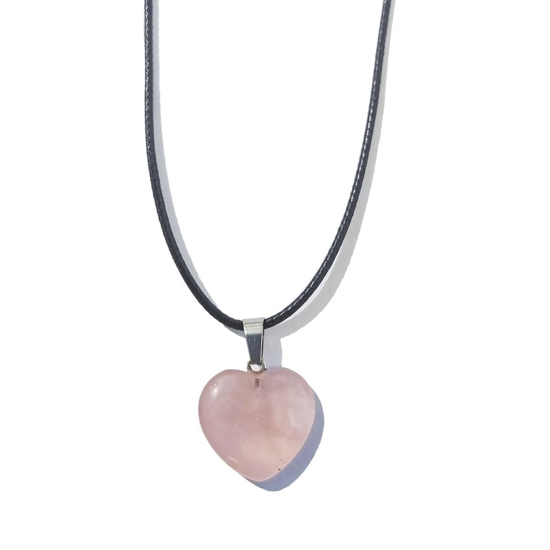 Minimalist Heart Shape Natural Stone Polishing Pendant Necklace 1 Piece