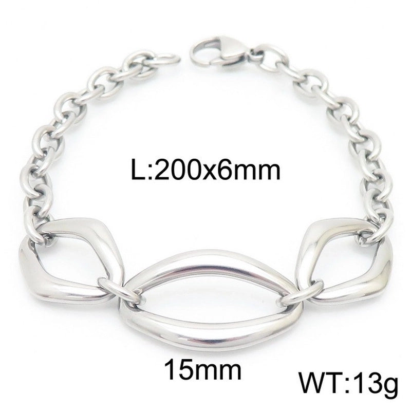 Rock Geometric Titanium Steel 18K Gold Plated Bracelets In Bulk