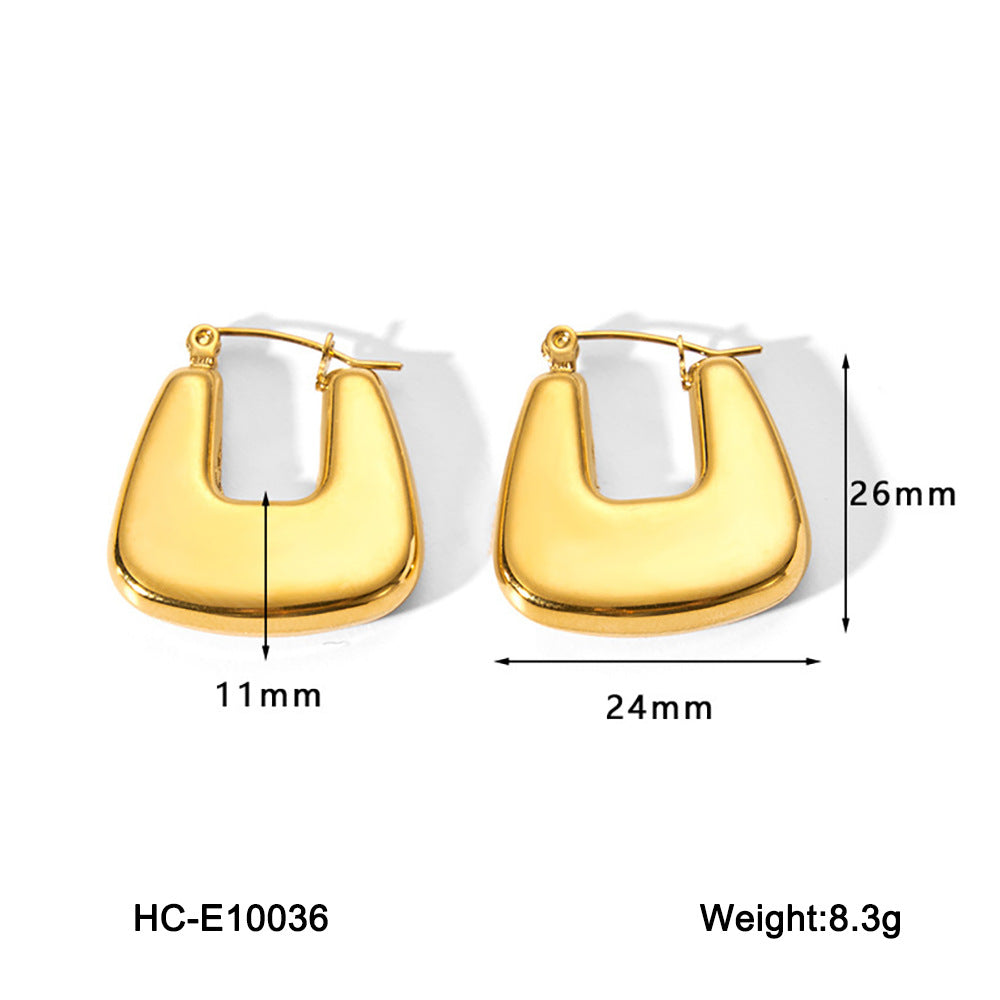 IG Style Geometric Stainless Steel Electroplating Earrings