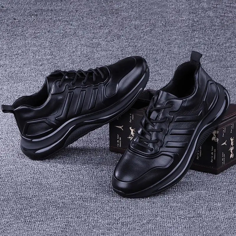 Advbridge Genuine Leather Shoes Men Ultra Light Cowhide Shoe Cushion Soles Training Sneaker Athletic Running Waterproof Travel Exercise