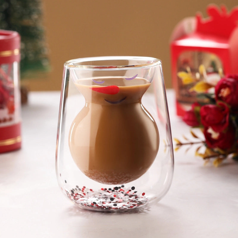 Christmas Casual Vacation Cartoon Borosilicate Glass Water Bottles 1 Piece