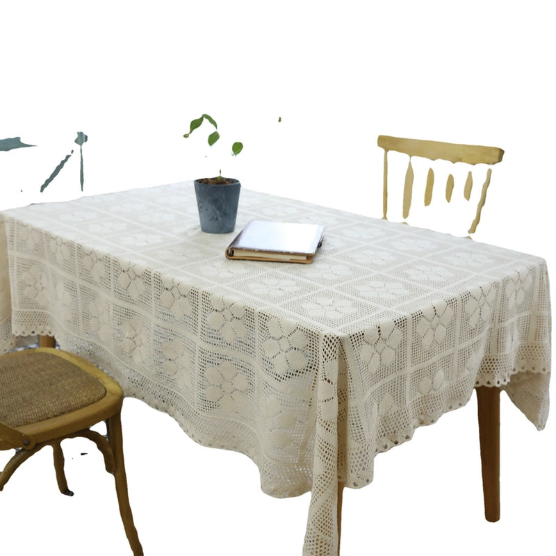 Retro Nostalgic Handmade Crochet Crochet Sofa Towel Woven Hollow Fabric Tablecloth Cover Towel Tablecloth