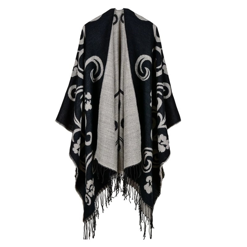 Women's Retro Lattice Imitation Cashmere Sewing Shawls