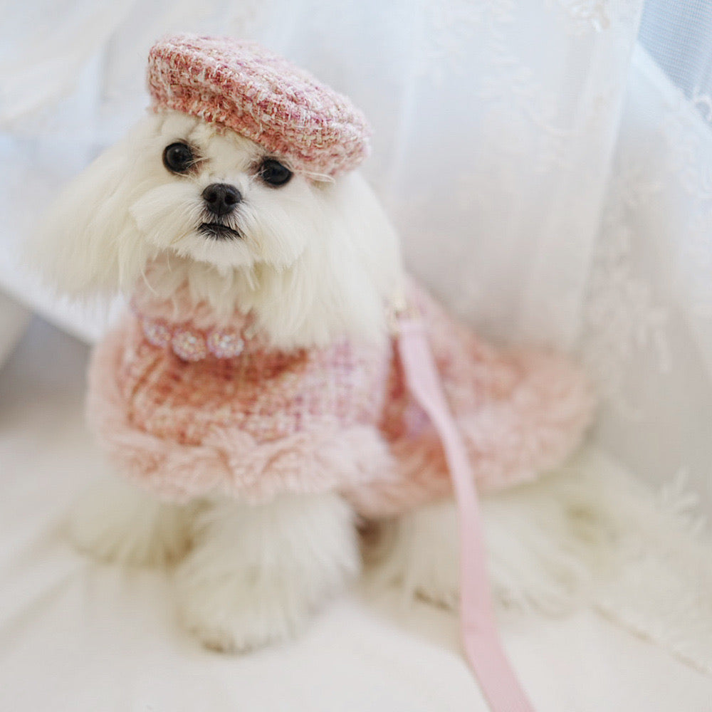 Furry Dog Cape Harness with Leash&Hat