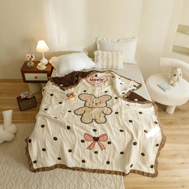 Cute Animal Cartoon Cotton Summer Blanket Bedding