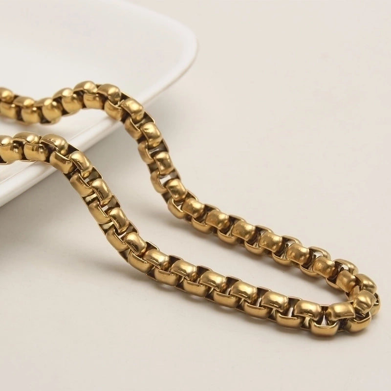 Casual Hip-Hop Minimalist Solid Color 304 Stainless Steel 18K Gold Plated Plating Stainless Steel Necklaces