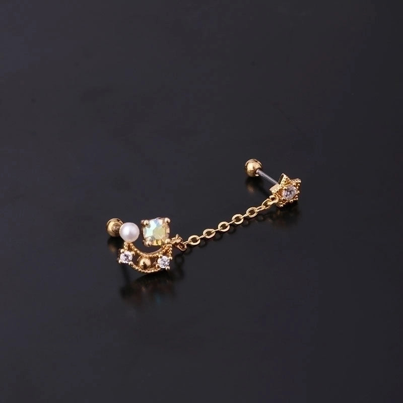 Ear Cartilage Rings & Studs Geometric Copper Plating Artificial Gemstones