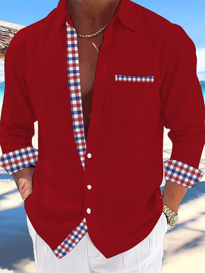 Men's Casual Hawaiian Print Lapel Shirt