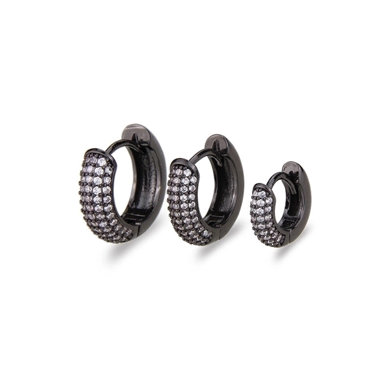 Minimalist Circle Copper Zircon 18K Gold Plated Earrings