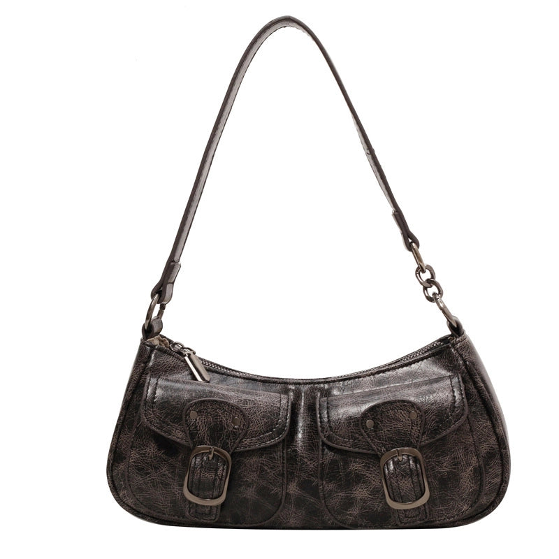 Sweet Cool Motorcycle Bag For Women New Niche Fashion Shoulder Underarm Bag Small Red Book Women's Bag