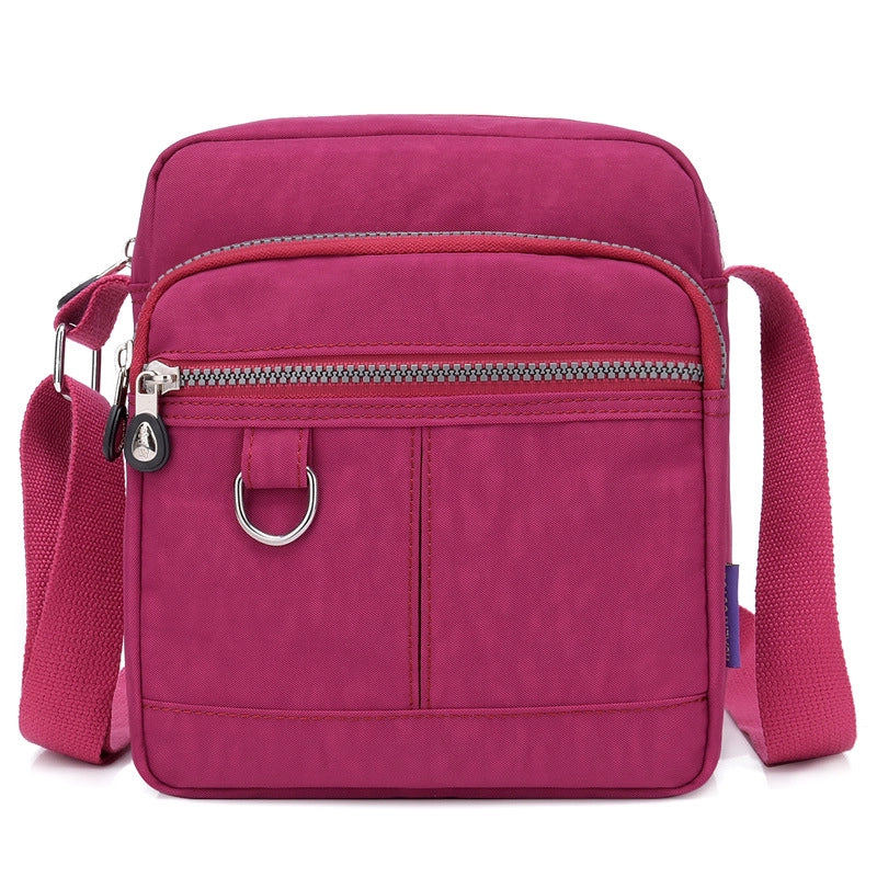 Women's Medium Nylon Solid Color Classic Style Square Zipper Shoulder Bag