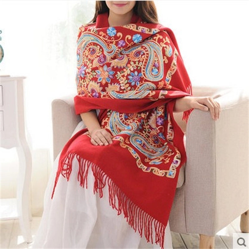 Women's Elegant Printing Imitation Cashmere Shawl
