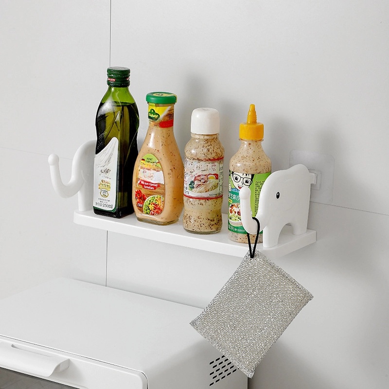 Elephant Storage Rack New Punch-free Wall-mounted Storage Rack Kitchen Bathroom Draining Study Multi-functional Storage Rack