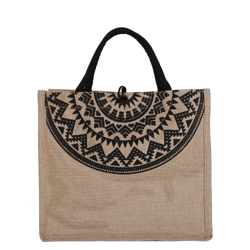 Women's Large Summer Cotton And Linen Vintage Style Shoulder Bag