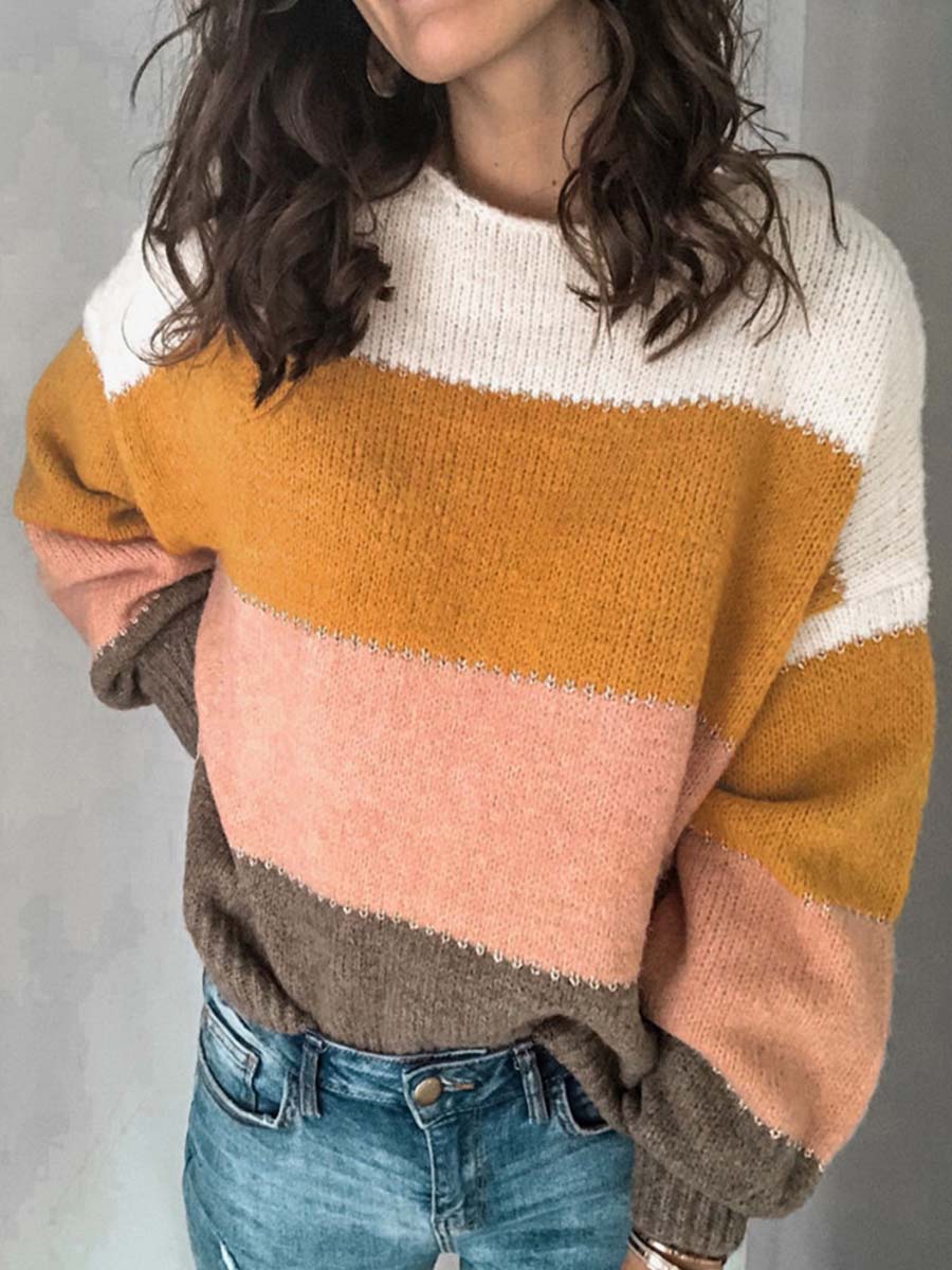 Round Neck Striped Sweater