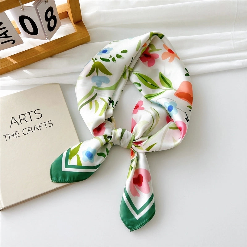 Women's Elegant Geometric Polyester Silk Scarves