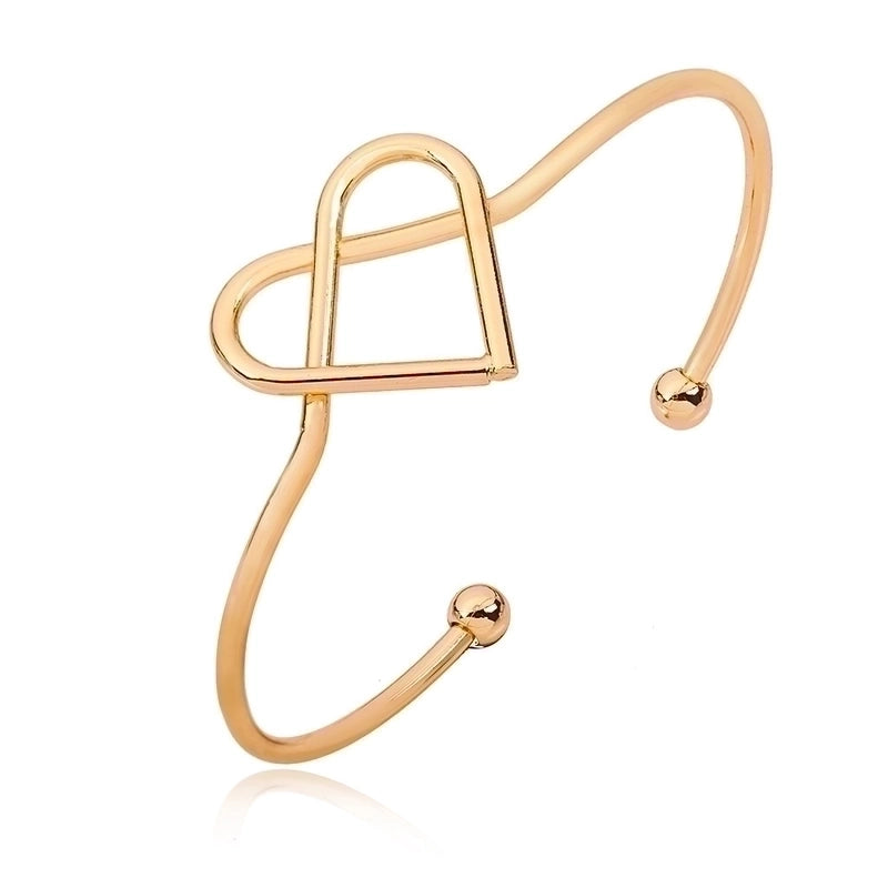 Alloy Gold Plated Silver Plated Fashion Plating Inlay Heart Shape Feather Bow Knot Bangle