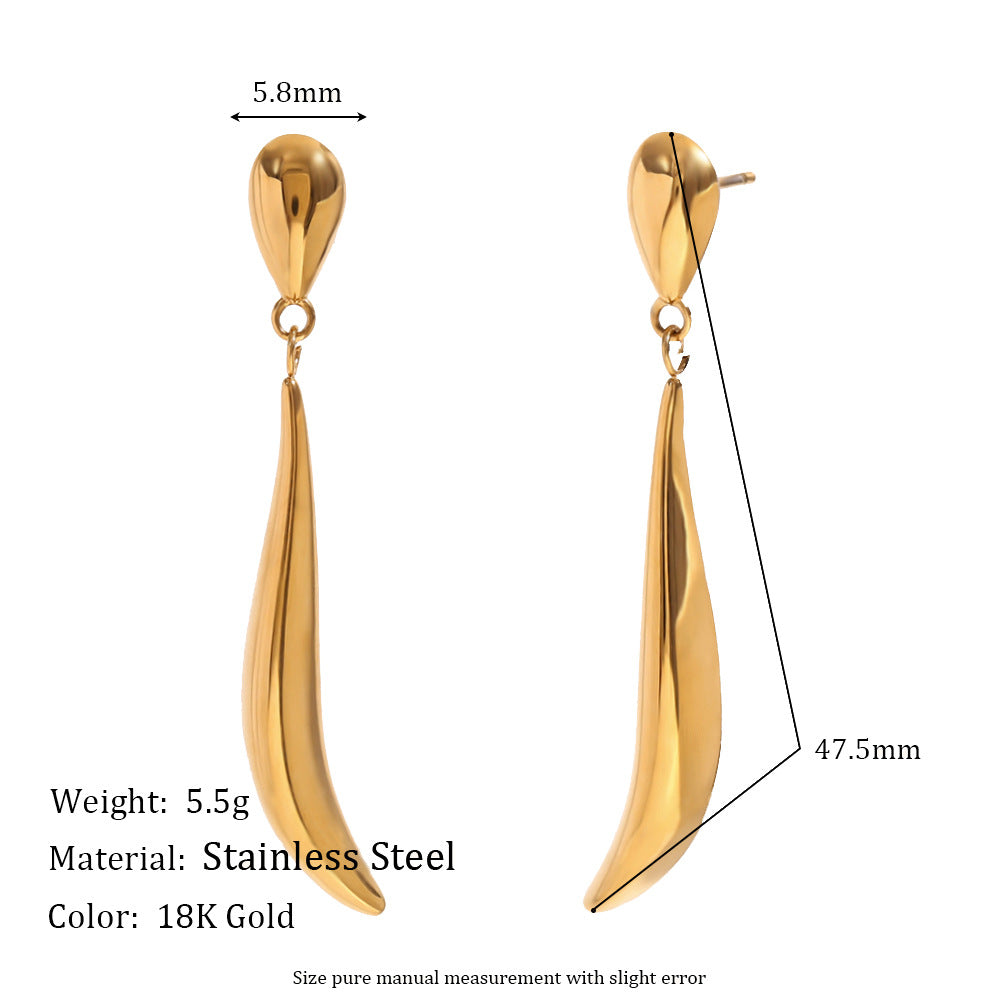 Fashion Stripe Round Geometric Stainless Steel Electroplating Earrings