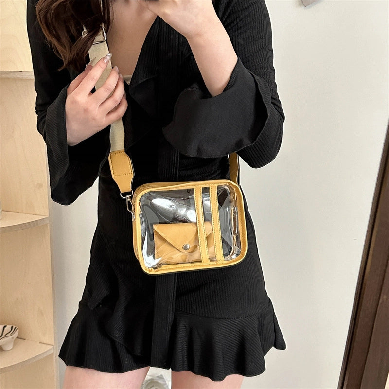 Women's Small Pvc Solid Color Streetwear Square Zipper Crossbody Bag