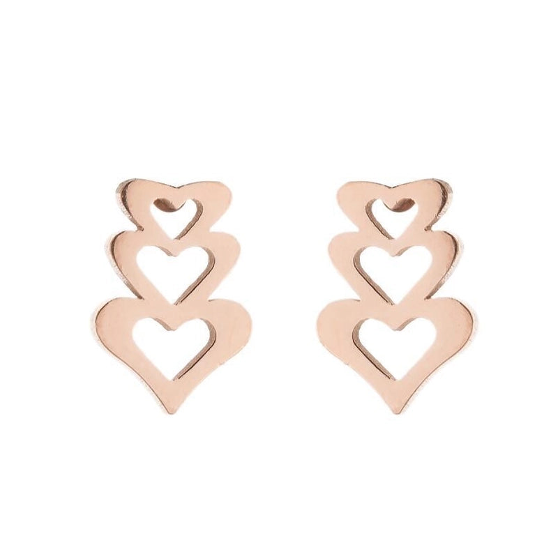 Minimalist Heart Shape Stainless Steel Plating Ear Studs 1 Pair