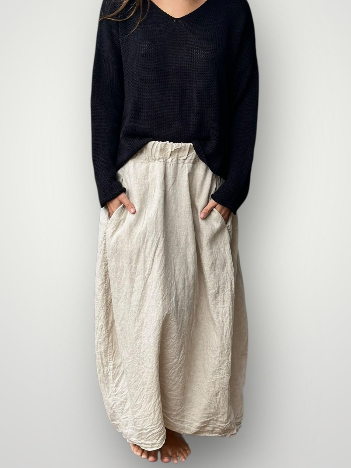 lana skirt-natural linen