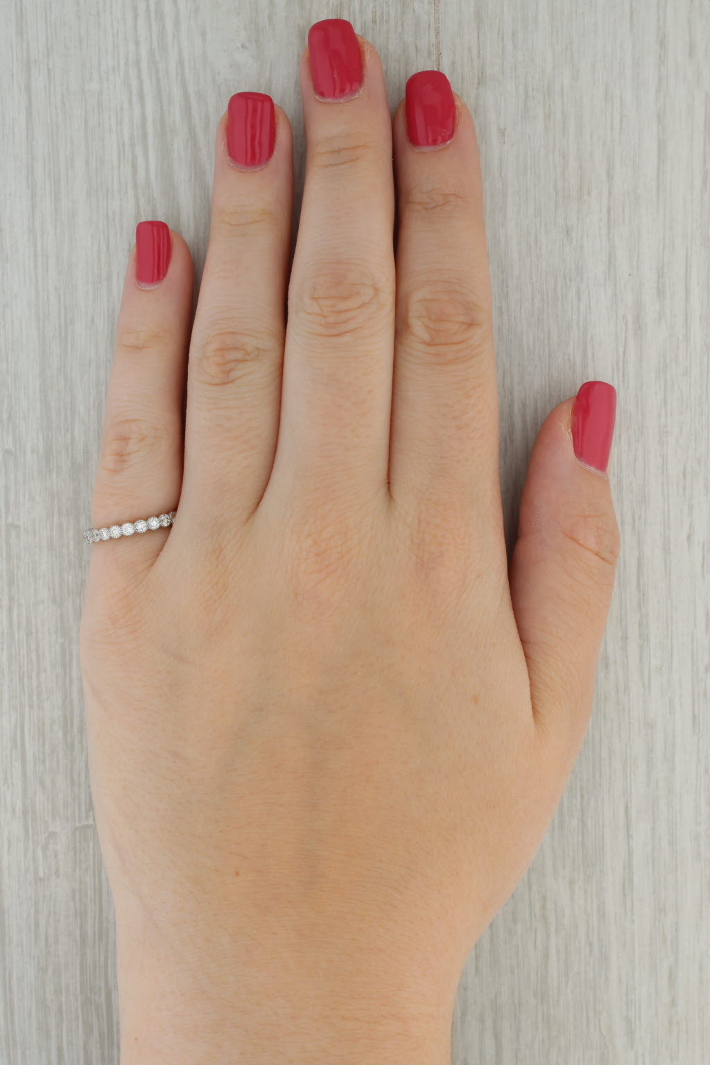 0.75ctw Diamond Eternity Band 14k White Gold Wedding Ring Size 5.5 Stackable