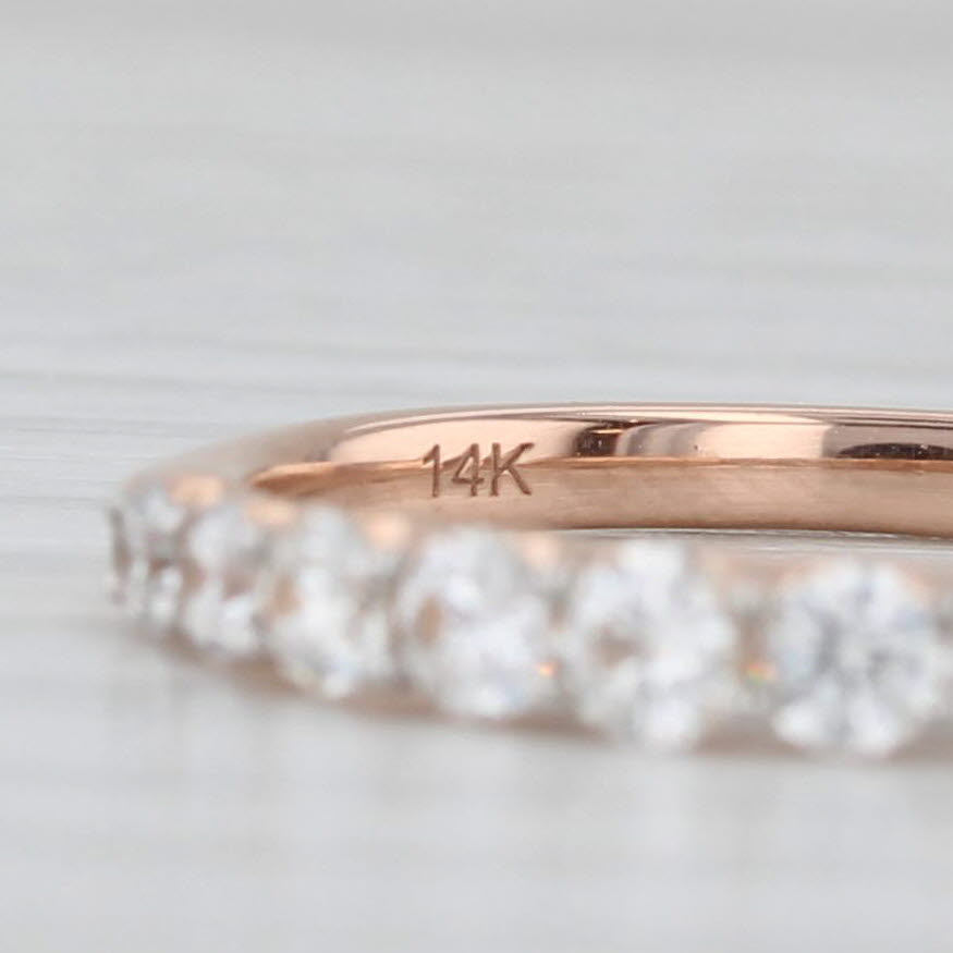 0.50ctw Diamond Wedding Band 14k Rose Gold Stackable Anniversary Size 7 Ring