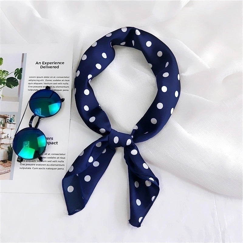 70 New Polka Dot Small Square Scarf Women's Spring And Autumn Summer Professional  Fashionable Scarf Decorative Scarf