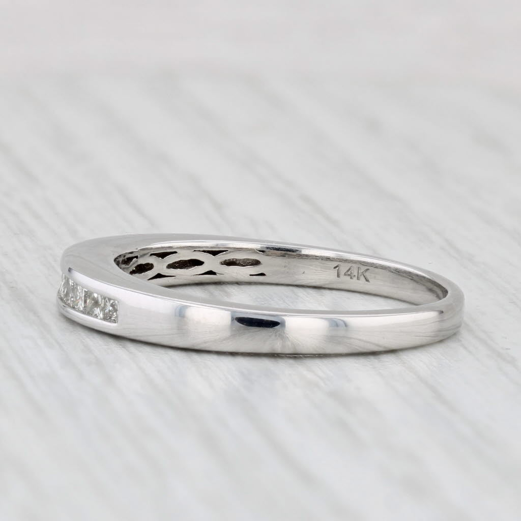 0.42ctw Diamond Wedding Band 14k White Gold Size 8.5 Stackable Ring