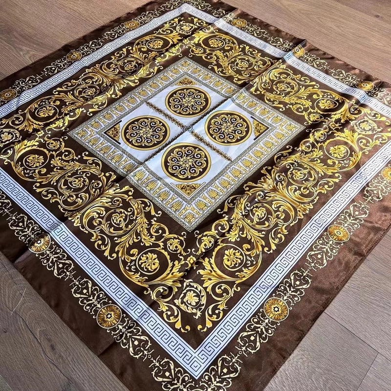 Women's Vintage Style Ethnic Style Printing Polyester Satin Silk Scarf Kerchief