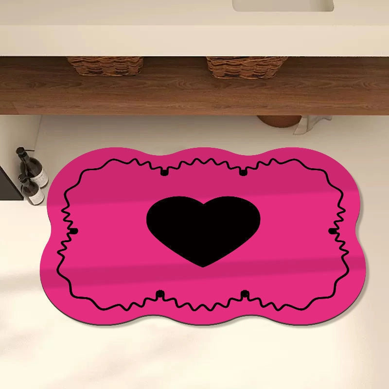 Cute Heart Shape Diatom Ooze Carpet Bathing