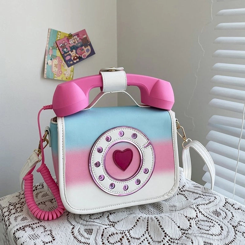 Fashion Creative Gradient Color Telephone Messenger Bag