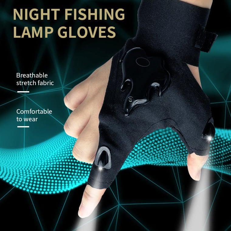 LED Flashlight  Gloves - Practical Durable Fingerless Gloves