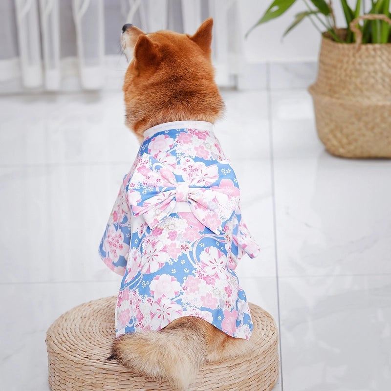 Pet Clothes For Cats Dogs Corgi Teddy Shiba Inu Small Size Trendy Flamingo Pattern Autumn/winter