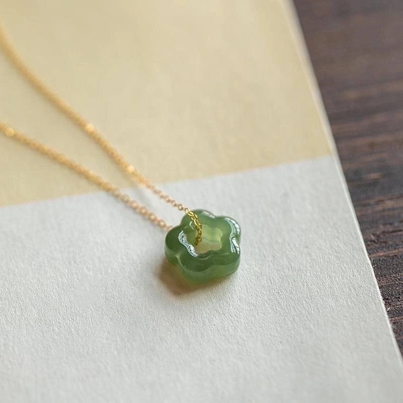 Elegant Flower 304 Stainless Steel Jade Plating