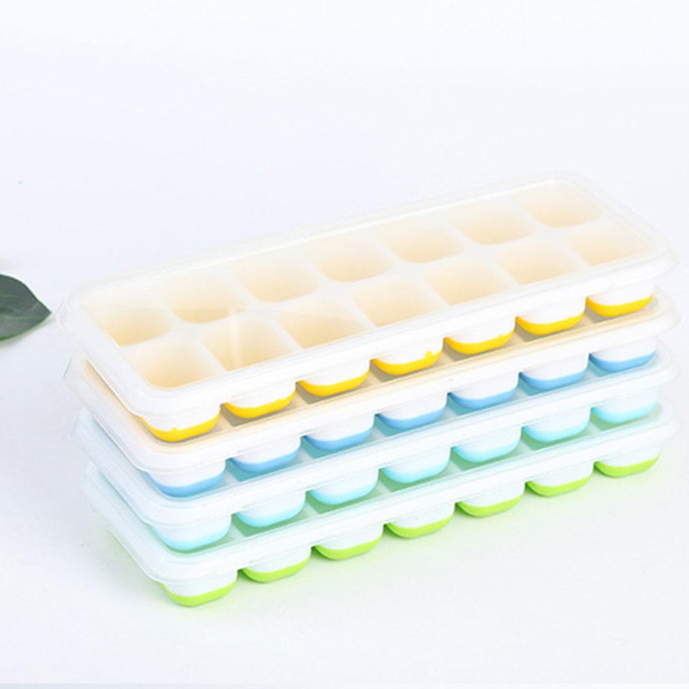 14 Grids Ice Cube Trays Molds Easy-Release Silicone Flexible Ice Cube Maker Square