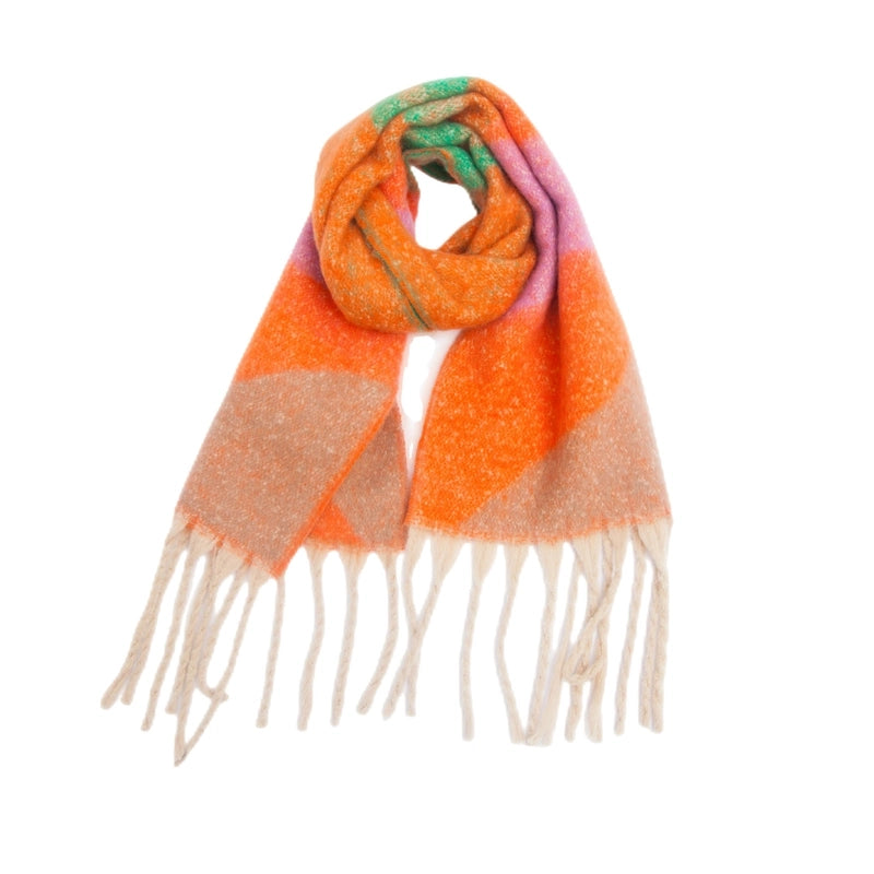Women's Elegant Basic Streetwear Color Block Polyester Scarf