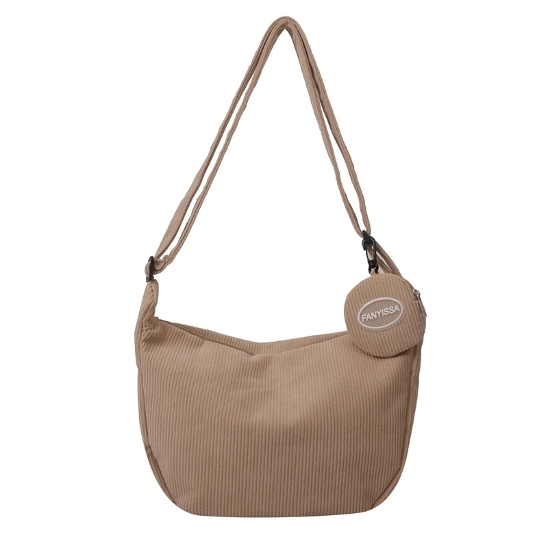 Women's All Seasons Canvas Solid Color Vintage Style Square Zipper Shoulder Bag